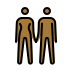 woman and man holding hands, medium-dark skin tone